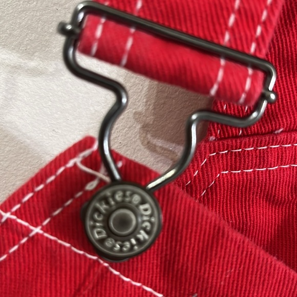 Dickies Womans Red Overall Bibs - Picture 8 of 14